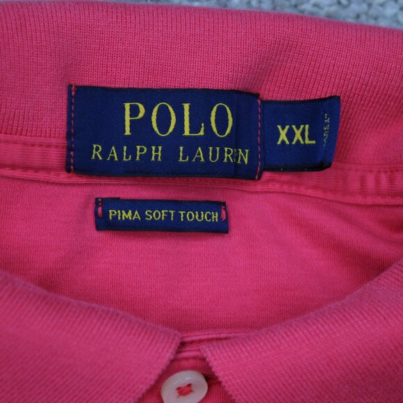 Polo Ralph Lauren Shirt Mens 2XL XXL Pink Pim Soft Touch Flesh Pony Cotton S/S - Picture 7 of 13